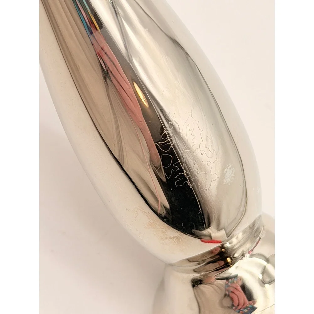 Vintage Silver Plated Bud Vase Etched Floral Design 6 Inch Trumpet Style Decor